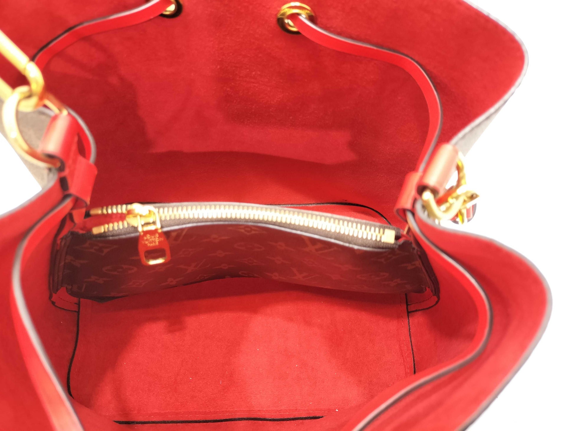 LOUIS VUITTON RFID Verified Monogram NeoNoe Coquelicot/IC Chip Shoulder Bag