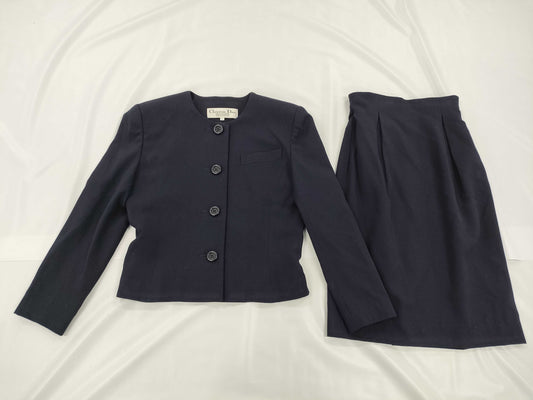 Dior no-collar set-up jacket