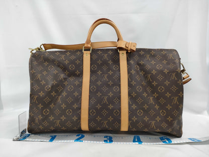 LOUIS VUITTON Monogram Keepall Bandouliere 55 Boston Bag