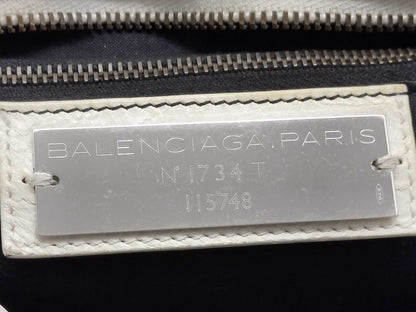 BALENCIAGA The Giant City 115748 White Shoulder Bag