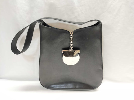 Salvatore Ferragamo Gancini Shoulder Bag with Silver Hardware