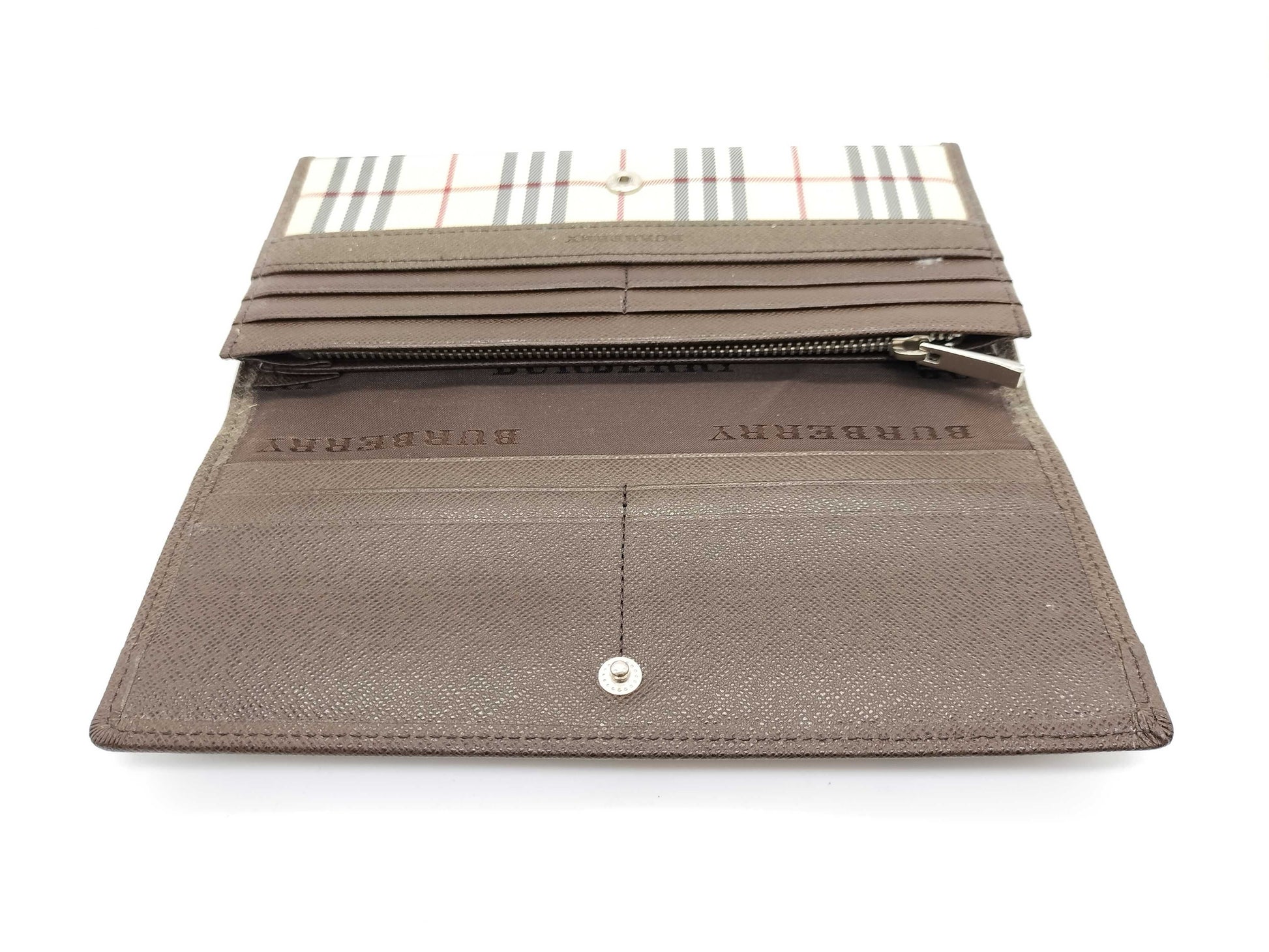 BURBERRY Check Long Wallet