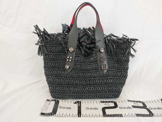 Christian Louboutin Raffia 2-Way Basket Bag Handbag
