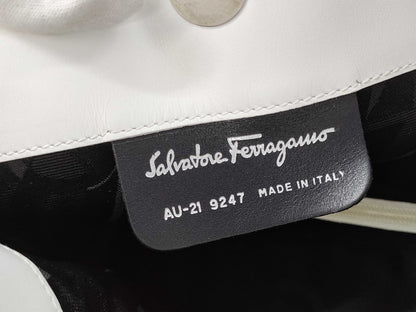 Salvatore Ferragamo Gancini one-shoulder white shoulder bag