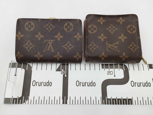 LOUIS VUITTON Monogram Compact Wallet *2 Set Wallet