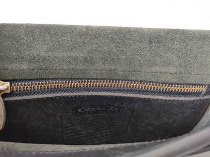COACH Leather Shoulder Bag Flap Brown 202-11 Shoulder Bag