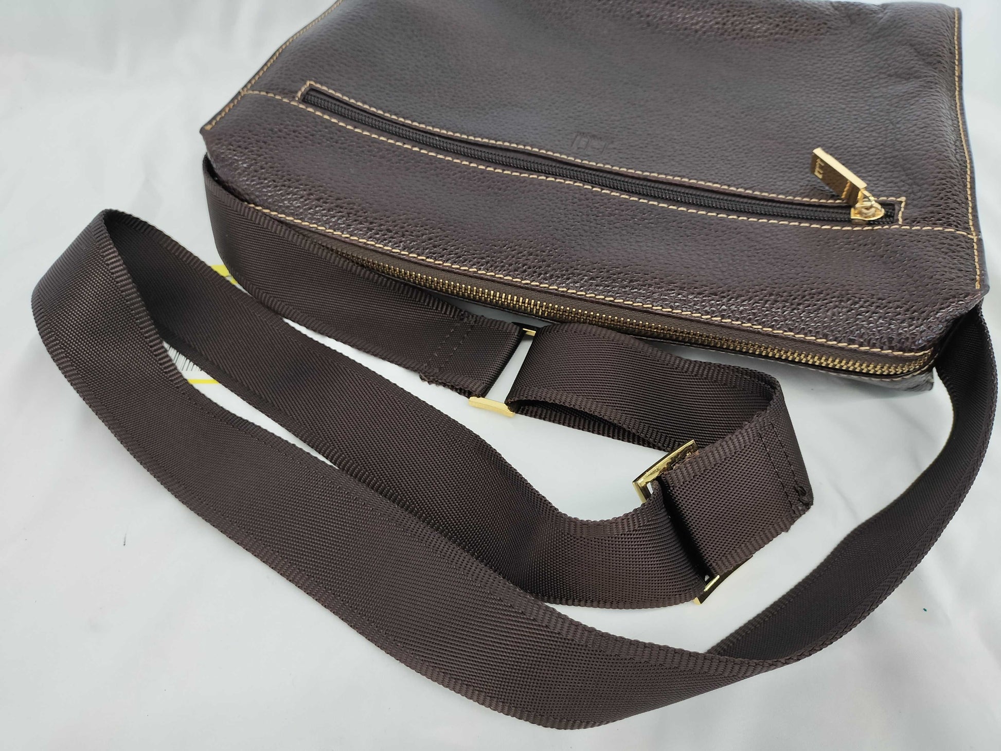Dunhill Leather Shoulder Bag, Dark Brown