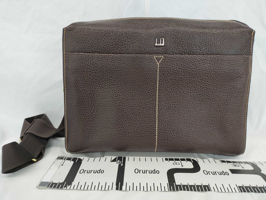 Dunhill Leather Shoulder Bag, Dark Brown