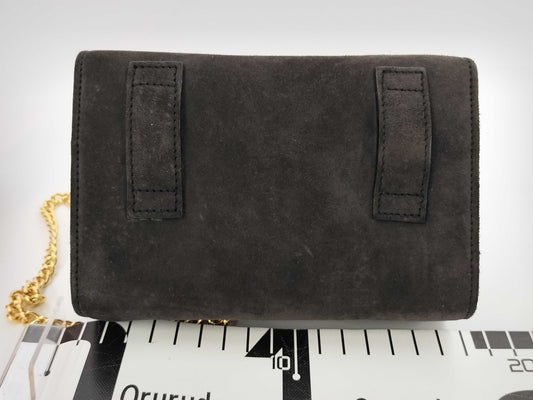 Salvatore Ferragamo Gancini Suede Chain Shoulder Bag