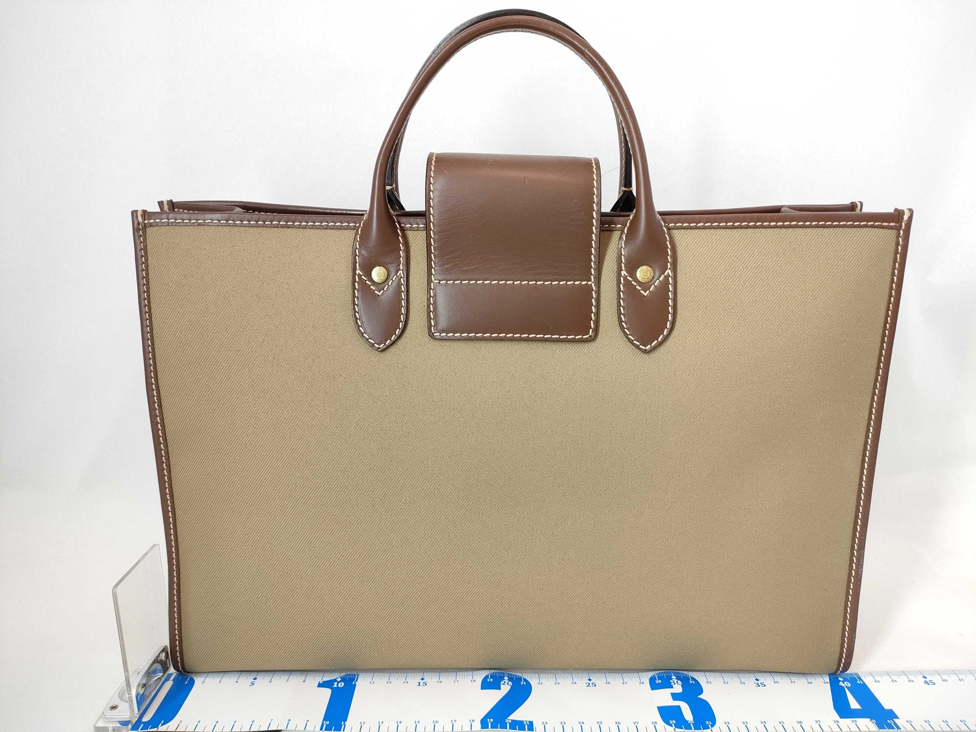HUNTING WORLD Briefcase Tote Hand Leather Canvas Tote Bag