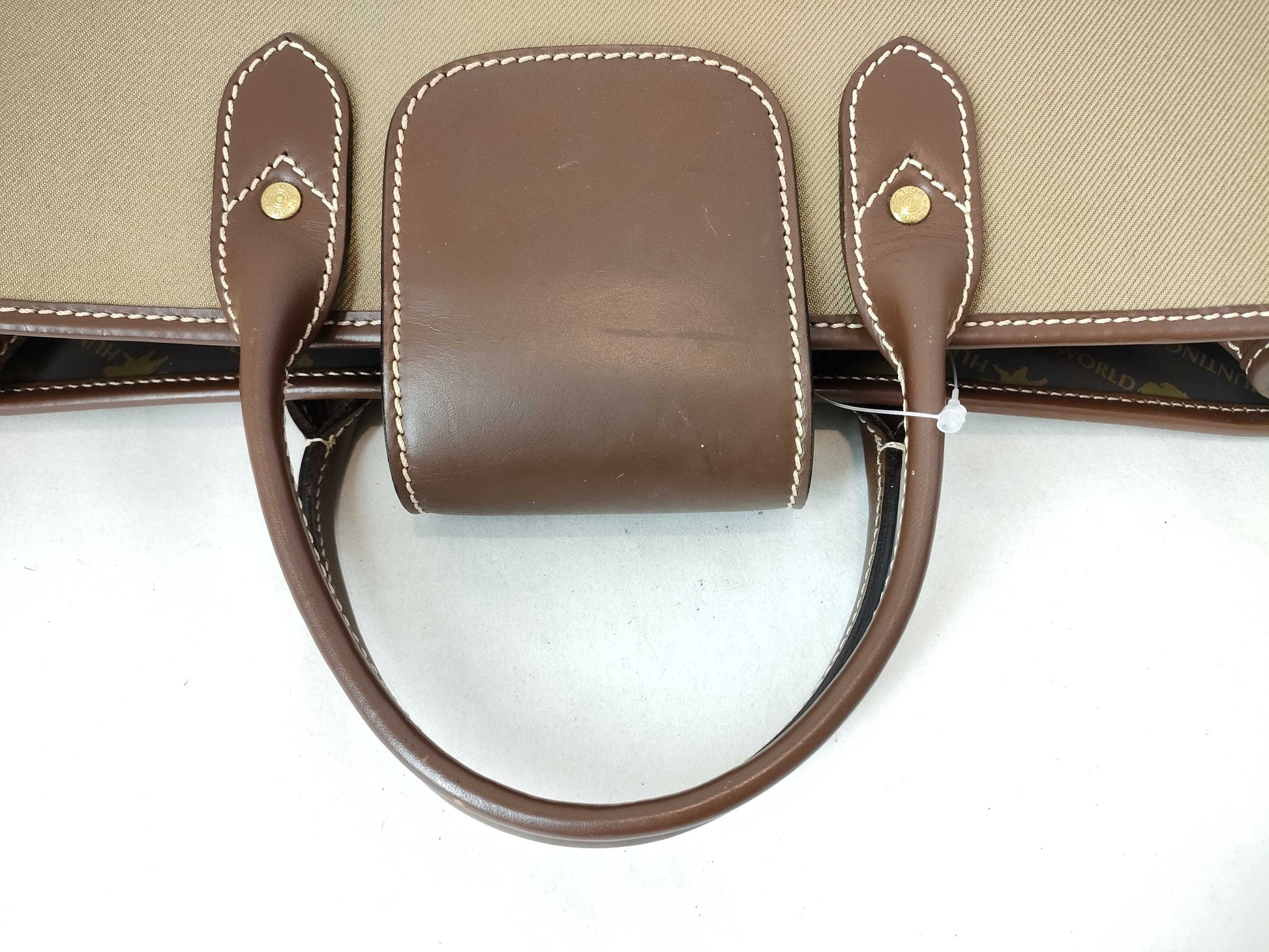 HUNTING WORLD Briefcase Tote Hand Leather Canvas Tote Bag