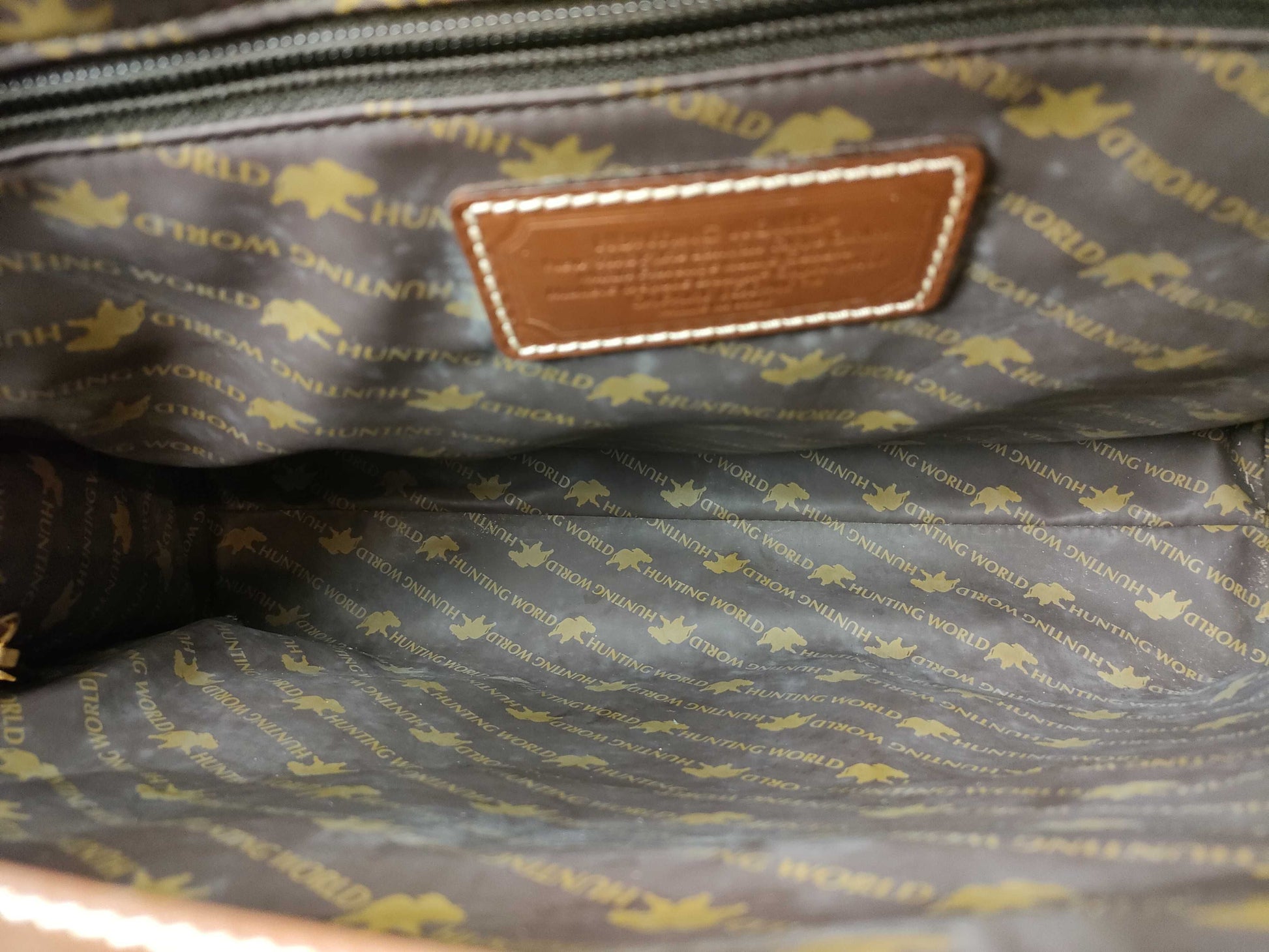 HUNTING WORLD Briefcase Tote Hand Leather Canvas Tote Bag