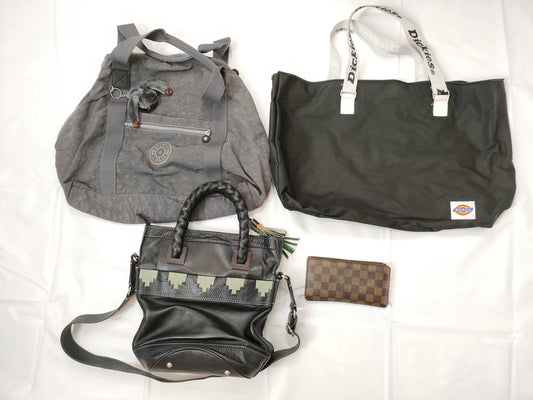 LOUIS VUITTON Damier Kipling Shoulder Bag/Damier Wallet and Other 4 Handbags