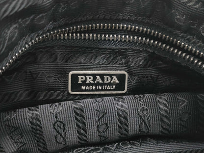PRADA Nylon One-Shoulder Bag Black with Triangle Logo