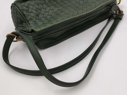 BOTTEGA VENETA Intrecciato Shoulder Bag Green Handbag