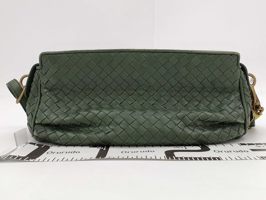 BOTTEGA VENETA Intrecciato Shoulder Bag Green Handbag