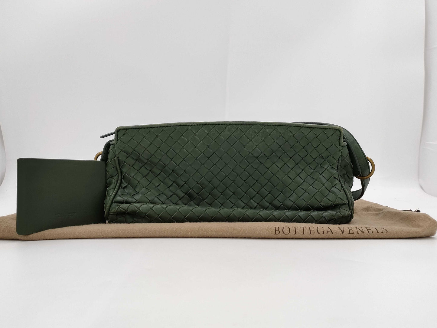BOTTEGA VENETA Intrecciato Shoulder Bag Green Handbag