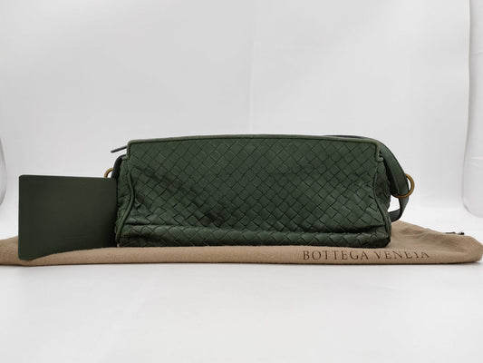 BOTTEGA VENETA Intrecciato Shoulder Bag Green Handbag