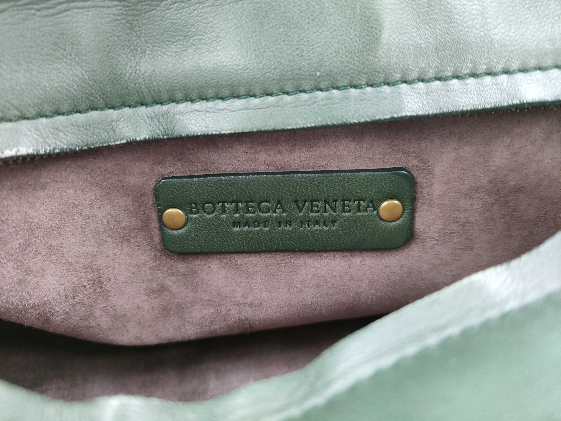 BOTTEGA VENETA Intrecciato Shoulder Bag Green Handbag