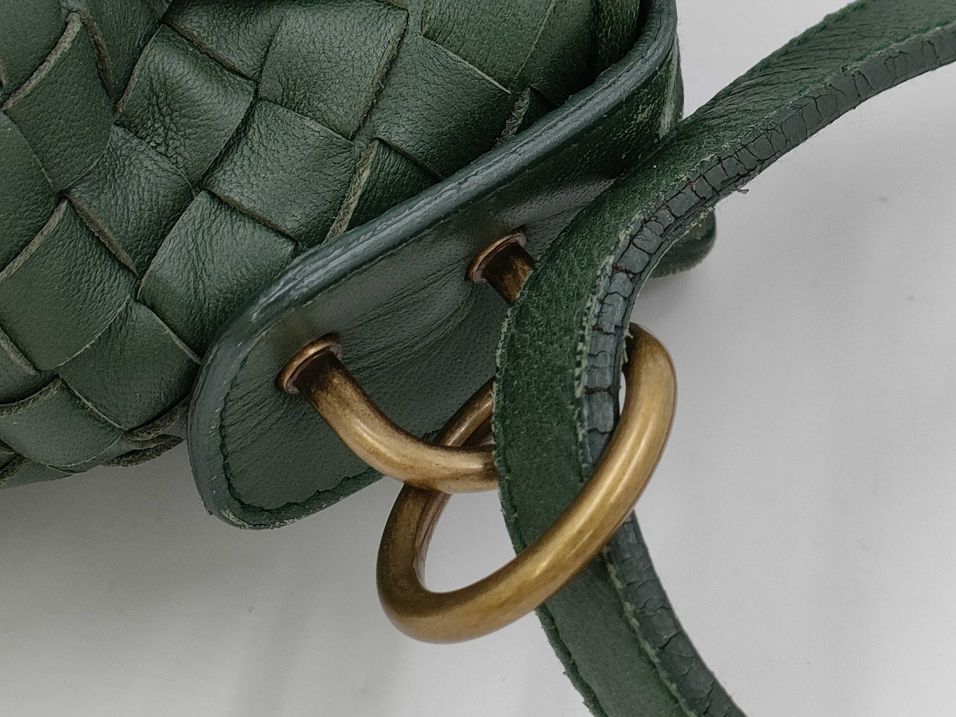 BOTTEGA VENETA Intrecciato Shoulder Bag Green Handbag