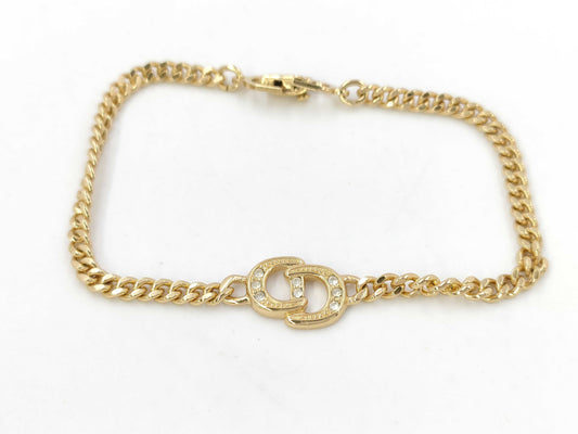Dior CD logo gold bracelet necklace