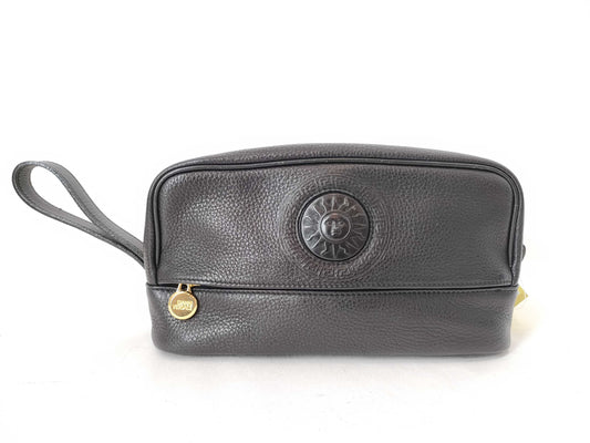 VERSACE VERSACE Leather Black Clutch Bag Second Bag