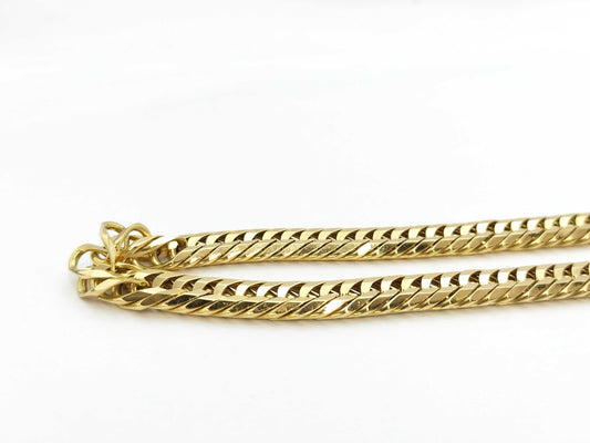 12-sided triple 18K gold chain necklace 100.3g