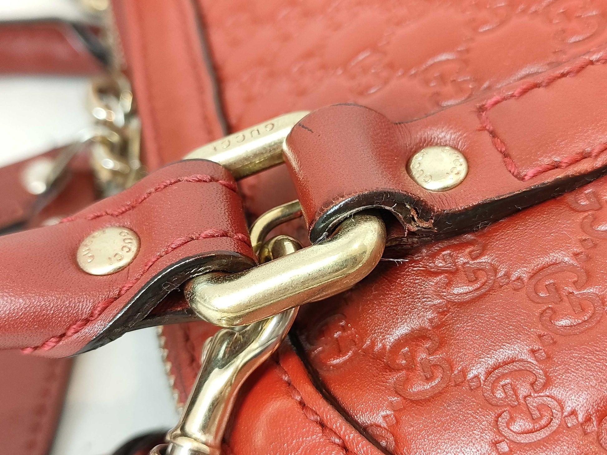 GUCCI 449654 2-Way Red Handbag