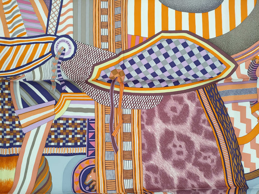 HERMES Carre Carre 90 Fantasy Saddle Scarf