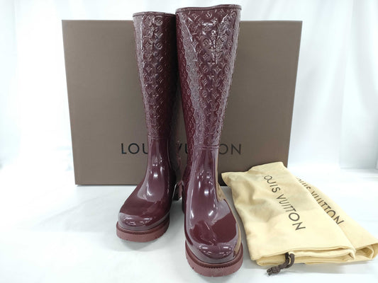 LOUIS VUITTON Splash Line Long Boots with Accessories Rain Boots