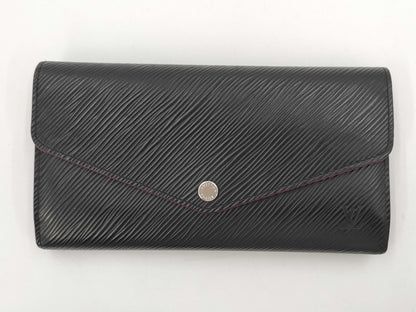 LOUIS VUITTON Epi Portefeuille Sarah Long Wallet in Noir and Hot Pink, M64322