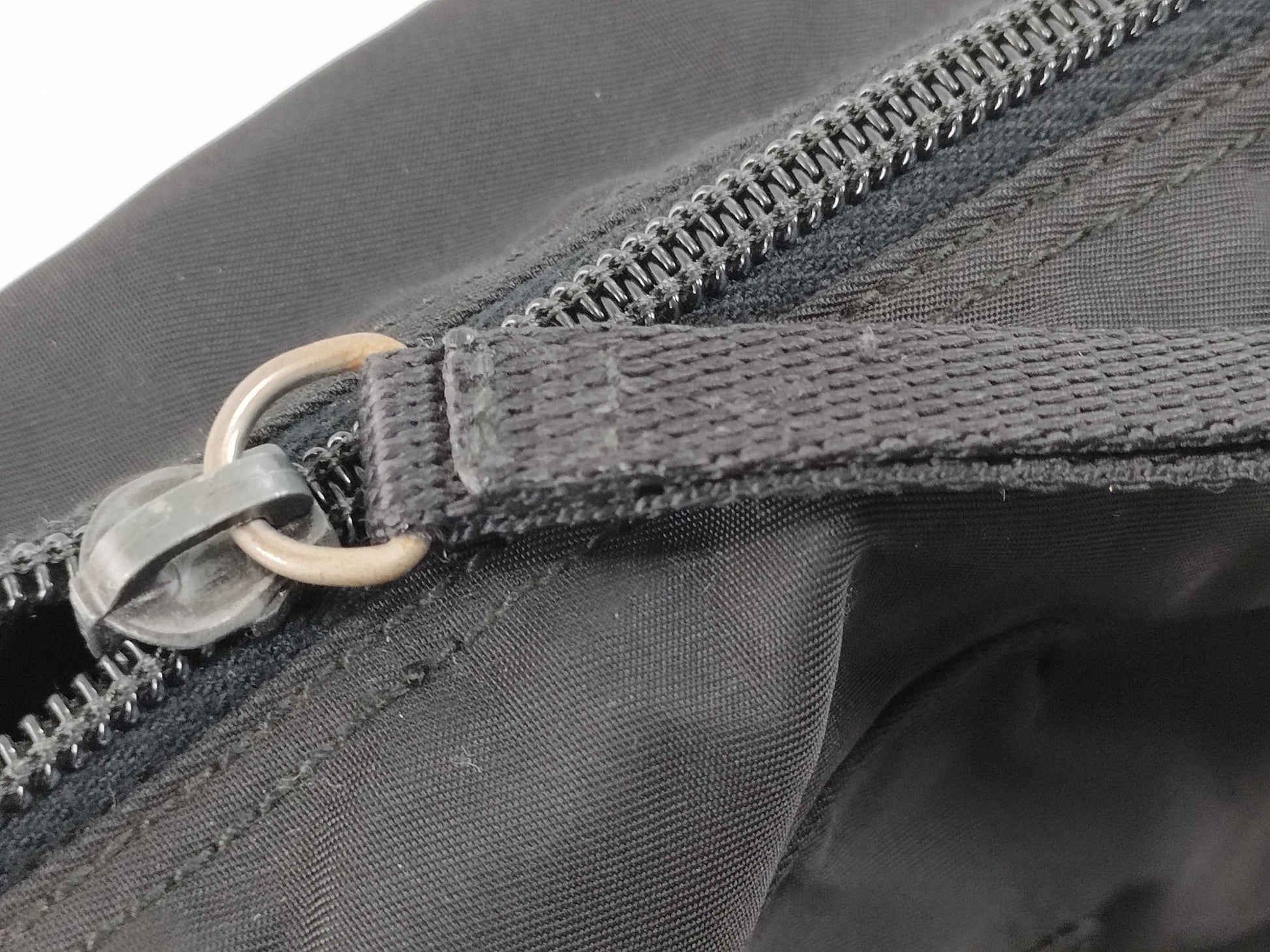 PRADA Nylon Triangle Logo Plate Tessie Handbag