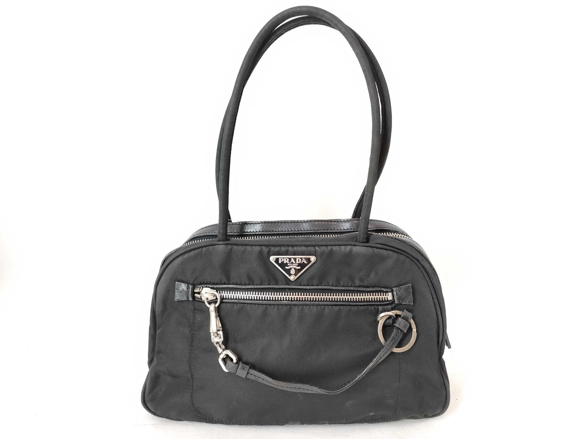 PRADA Nylon Handbag Triangle Plate Handbag