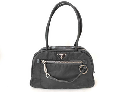 PRADA Nylon Handbag Triangle Plate Handbag