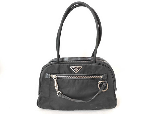PRADA Nylon Handbag Triangle Plate Handbag