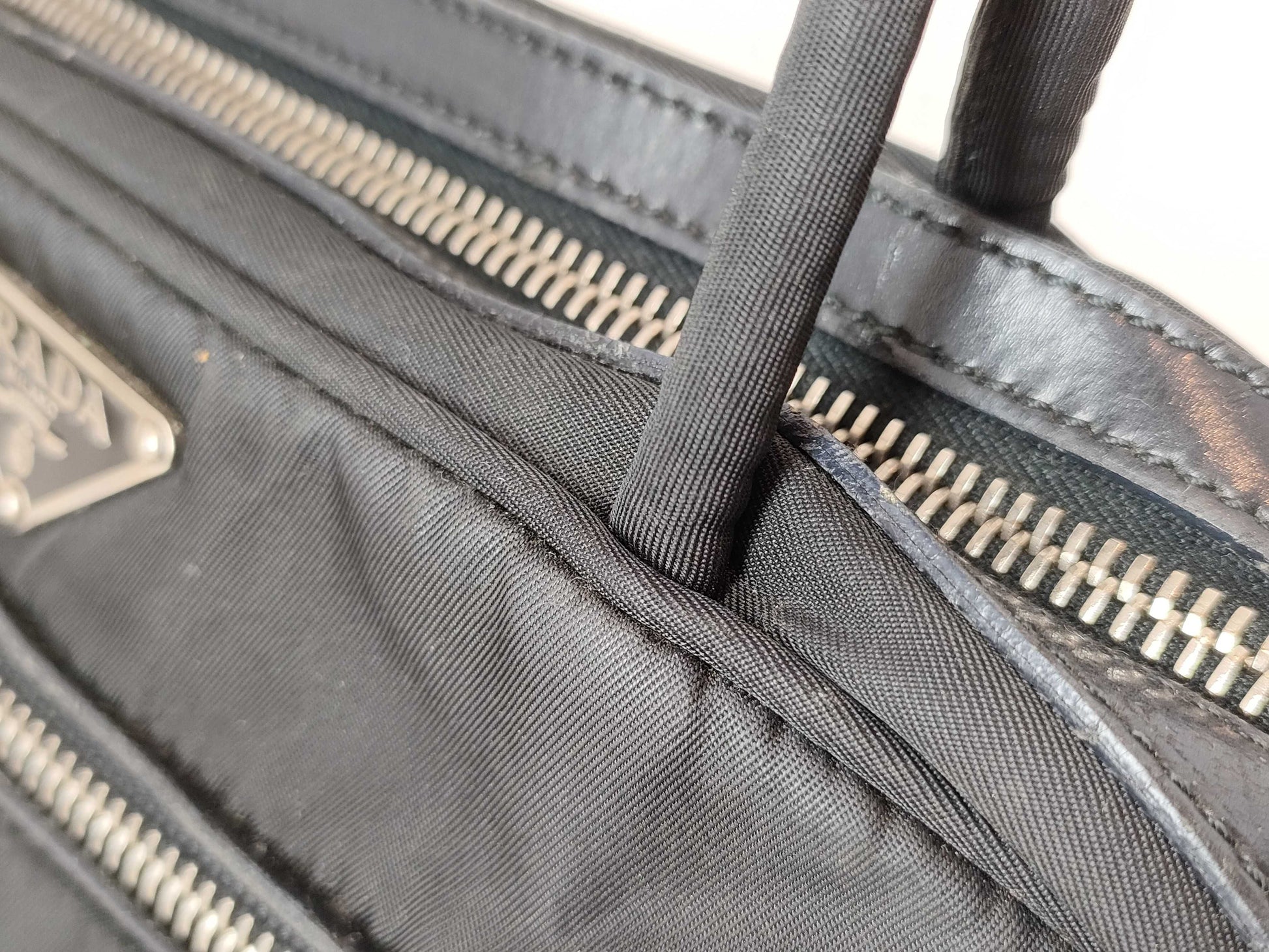 PRADA Nylon Handbag Triangle Plate Handbag