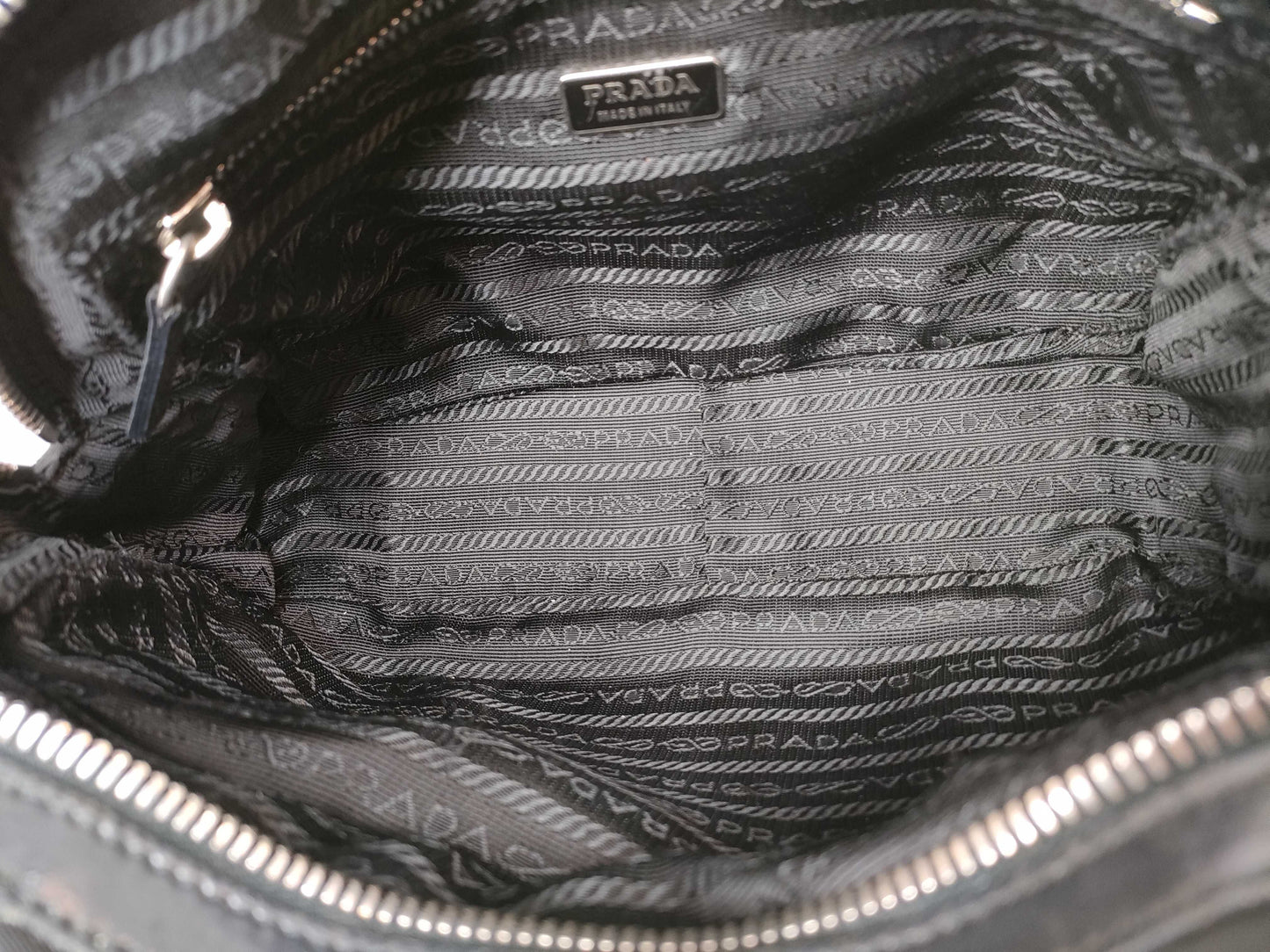PRADA Nylon Handbag Triangle Plate Handbag