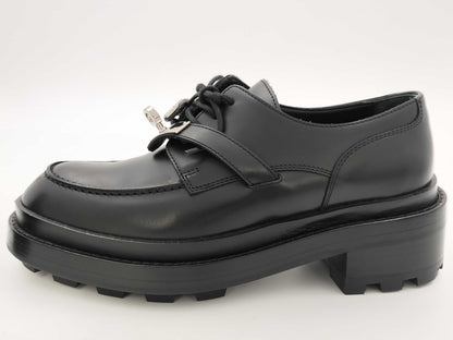 HERMES Kelly Short Boots Derby First Black Loafers