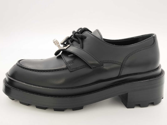 HERMES Kelly Short Boots Derby First Black Loafers