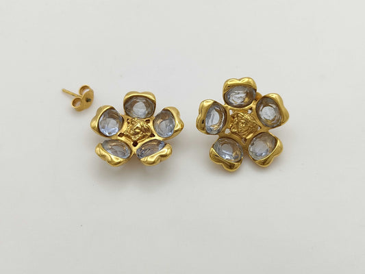 VERSACE Medusa Flower Gold-Colored Earrings