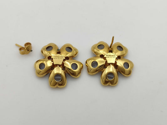 VERSACE Medusa Flower Gold-Colored Earrings