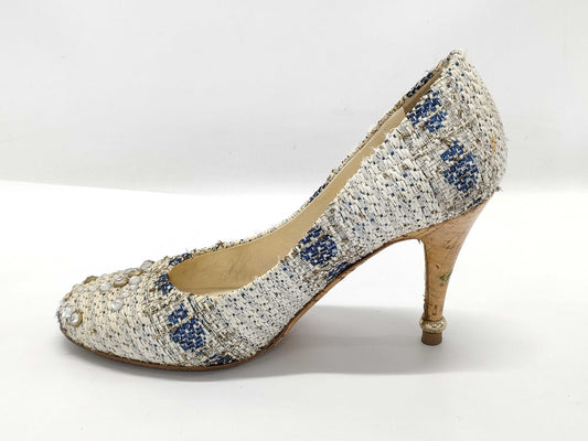 CHANEL Tweed High Heel Pumps