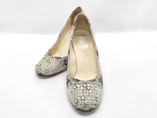 CHANEL Tweed High Heel Pumps