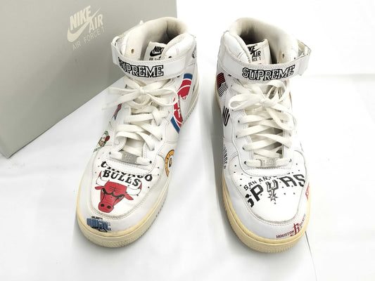Supreme Air Force 1 NBA High-Top White Sneakers