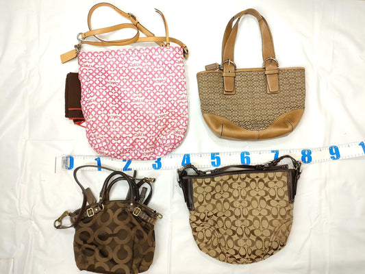 COACH Signature 18651/6279/6383/13341 Hand Tote and other 4-piece handbag set