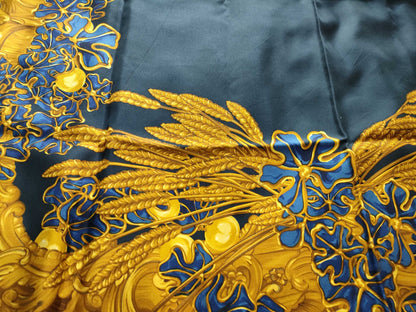 CHANEL Wheat/Floral Scarf with Stain