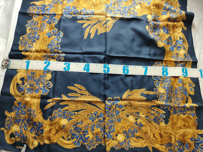 CHANEL Wheat/Floral Scarf with Stain