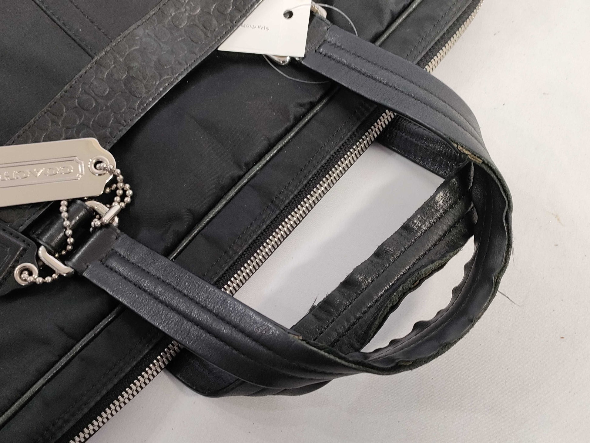 COACH Leather 2-Way Handbag Black F70323 Handbag