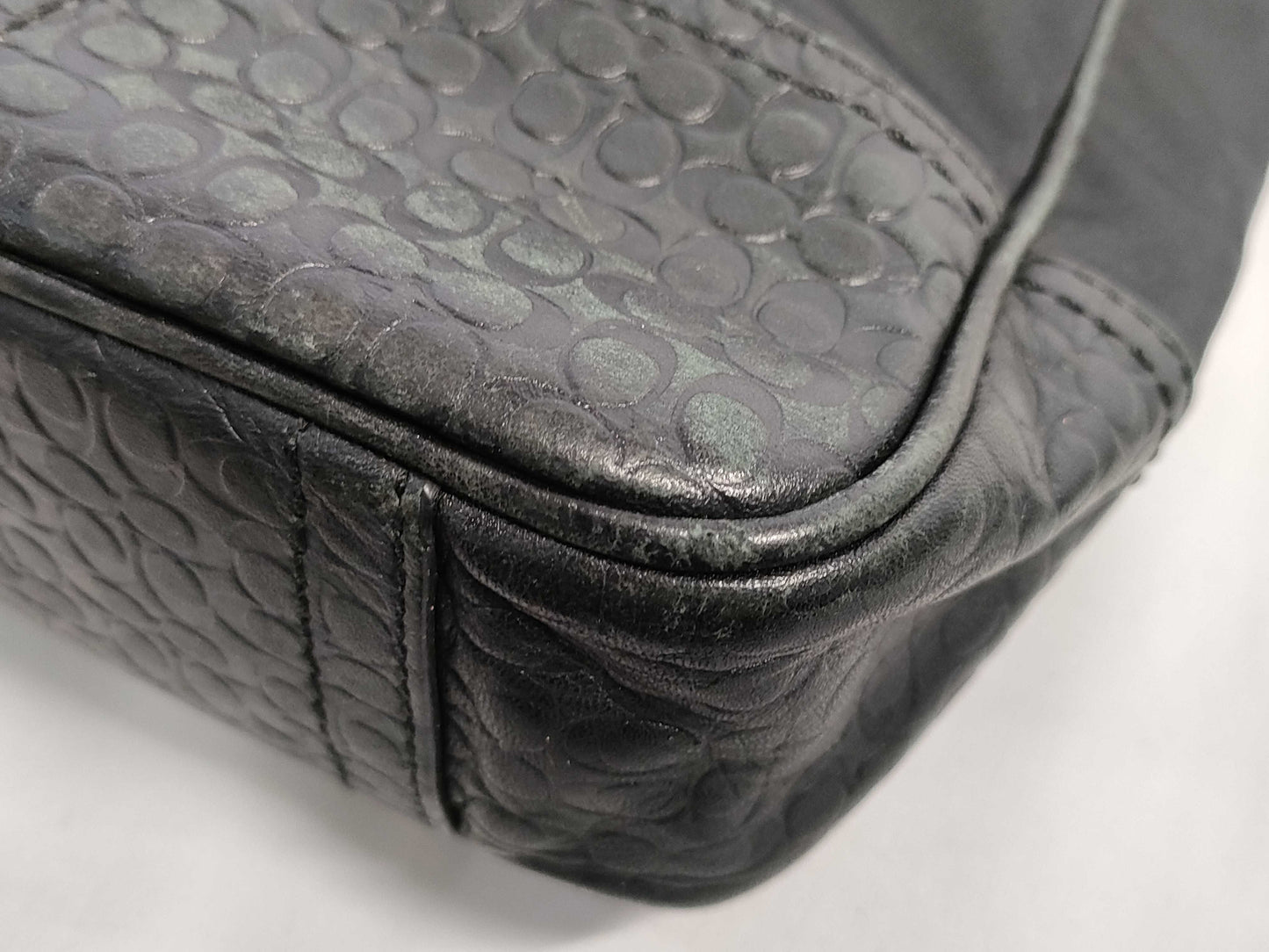 COACH Leather 2-Way Handbag Black F70323 Handbag