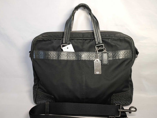 COACH Leather 2-Way Handbag Black F70323 Handbag